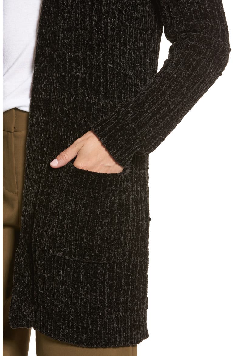 Chenille Cardigan, Alternate, color, BLACK
