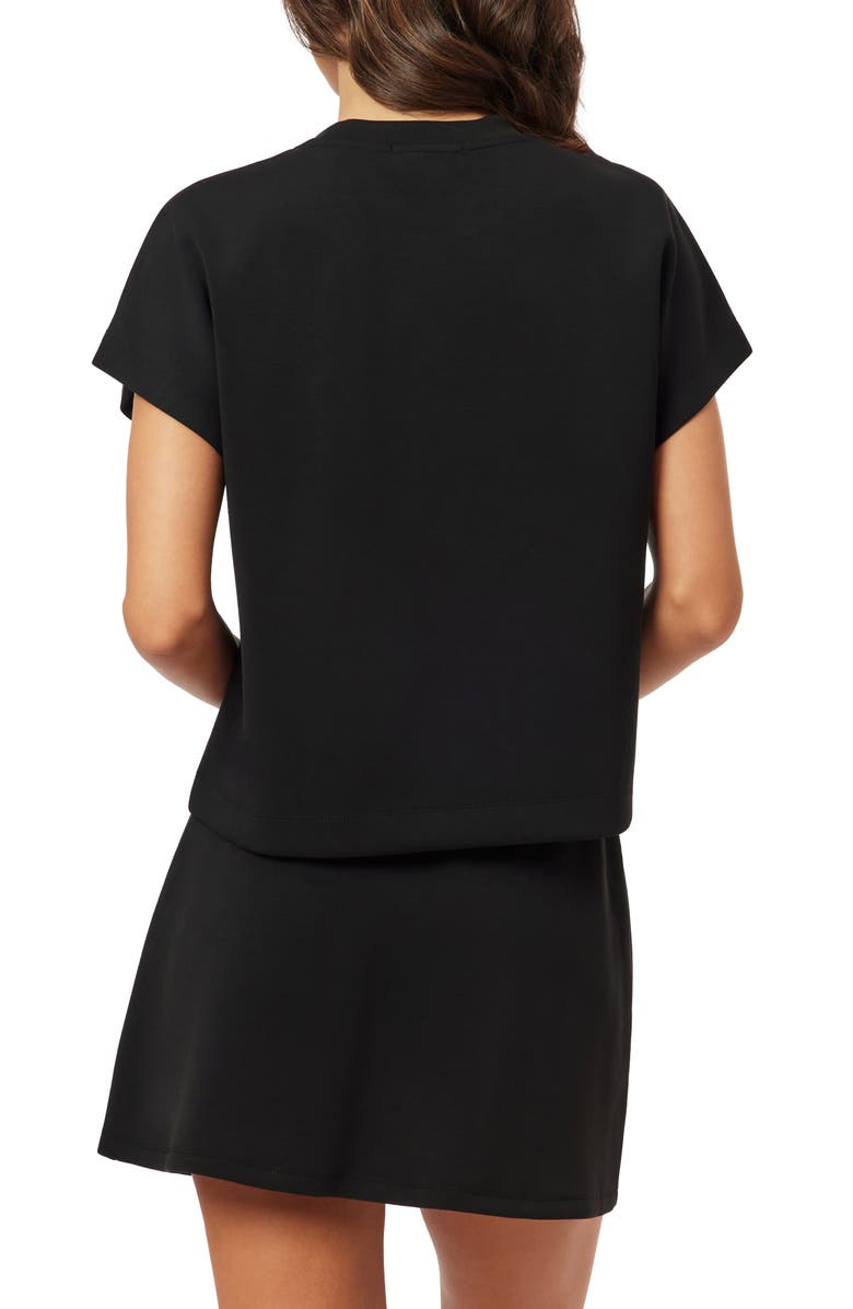 Scotch & Soda Curved Sleeve T-Shirt, Alternate, color, Black