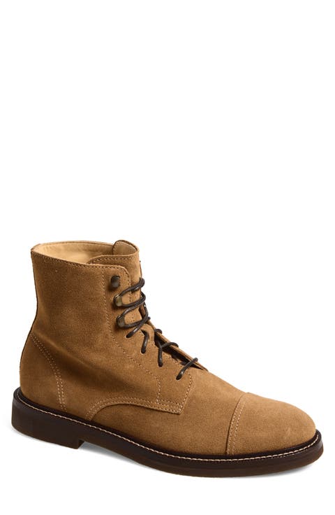 Cap Toe Lace-Up Boot