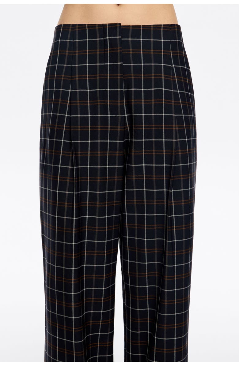 Bimba y Lola Straight Chequered Trousers, Alternate, color, Navy