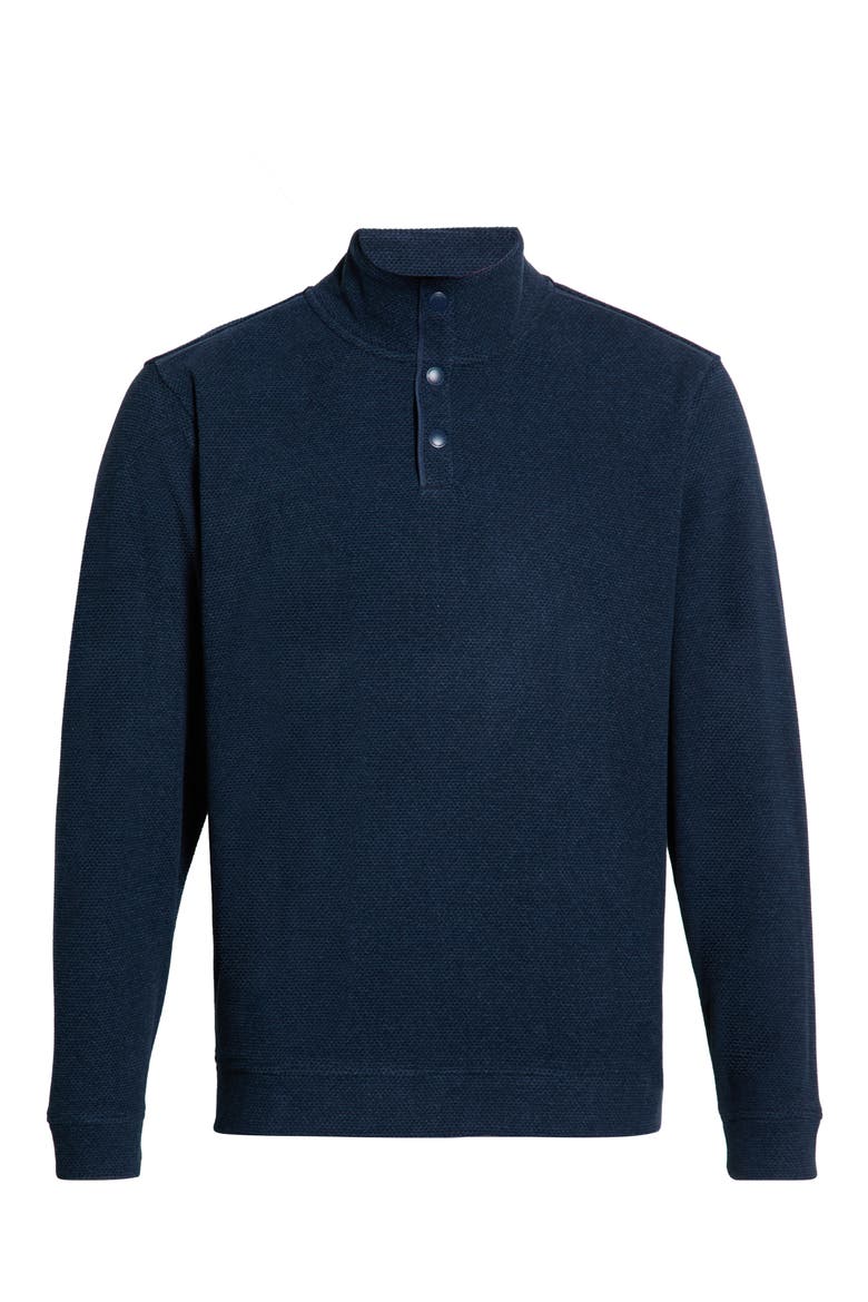 Seabridge Snap Mock Neck Sweatshirt, Alternate, color, DARK SAPPHIRE