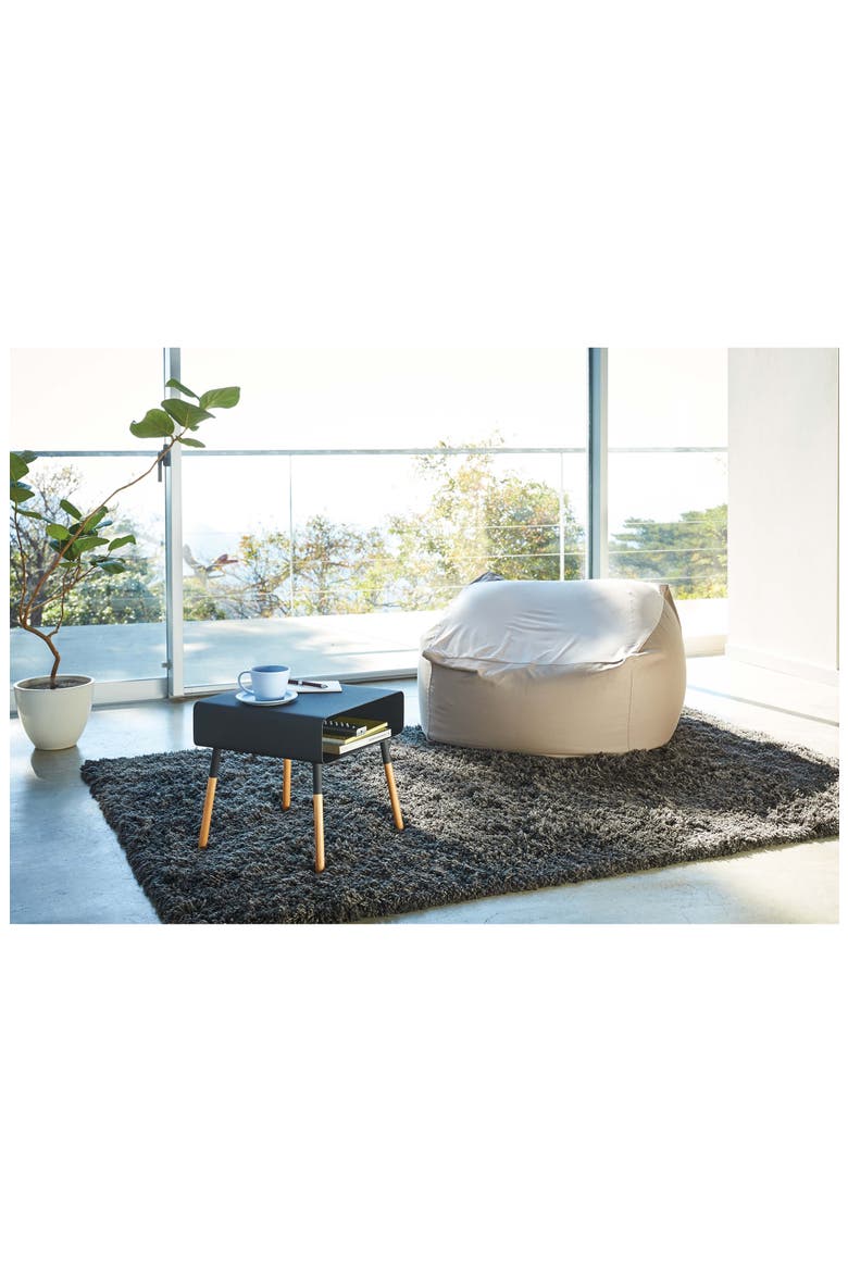 Short Side Table with Storage Shelf, Alternate, color, BLACK