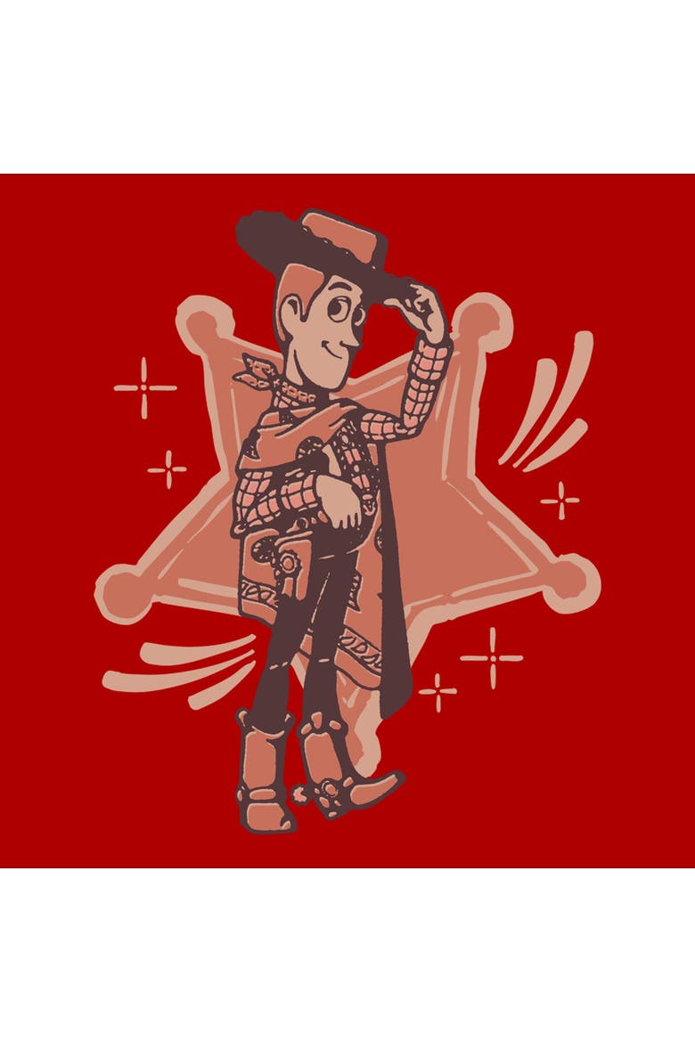 Men's Toy Story 5 I Am Woody Badge  Graphic T-Shirt, Alternate, color, Red