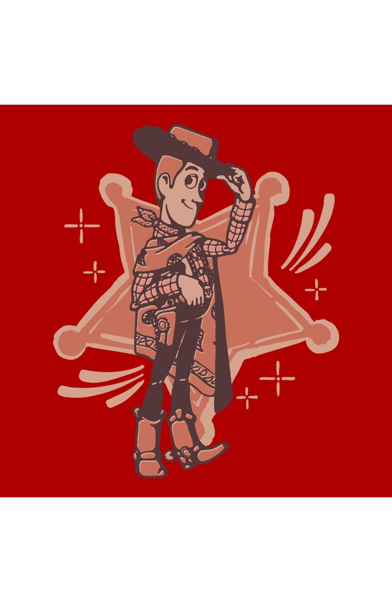 Toy Story 5 Men's Toy Story 5 I Am Woody Badge Graphic T-Shirt, Alternate, color, Red