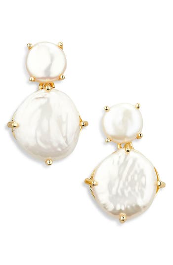 Eye Candy Los Angeles Siya Faux Pearl Drop Earrings In White