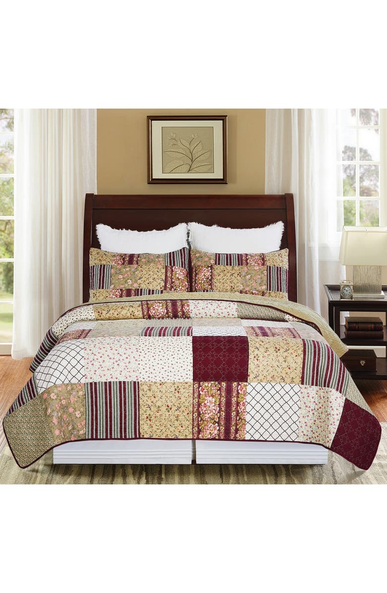 C&F Home Arlo Cotton Quilt Set  - Reversible and Machine Washable, Alternate, color, Green