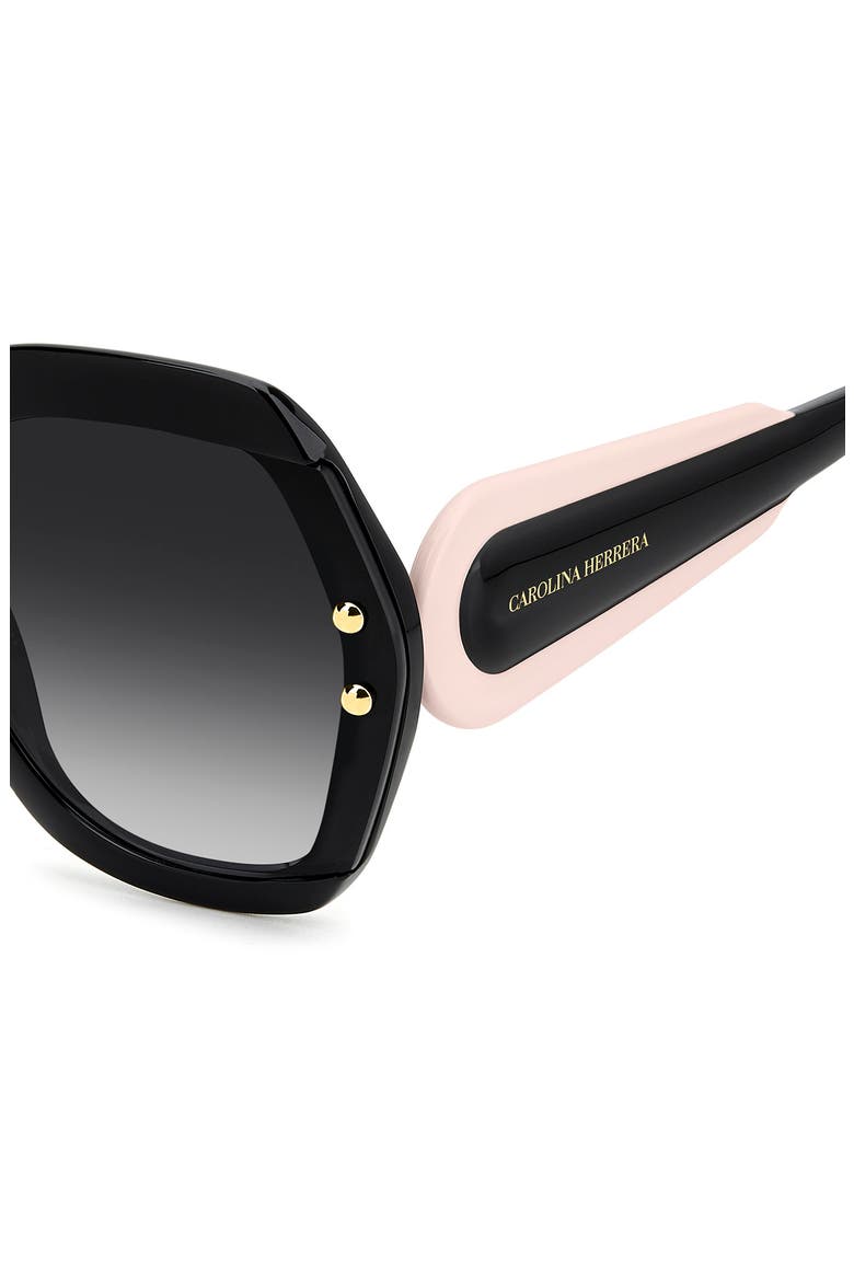 61mm Gradient Geometric Sunglasses, Alternate, color, BLACK PINK/ DARK GREY SF