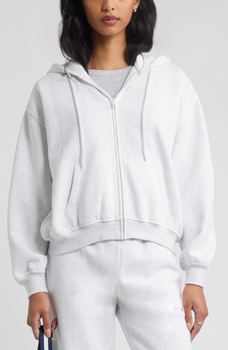 BP. Relaxed Cotton Blend Zip Hoodie, Main, color, Grey Fog Heather