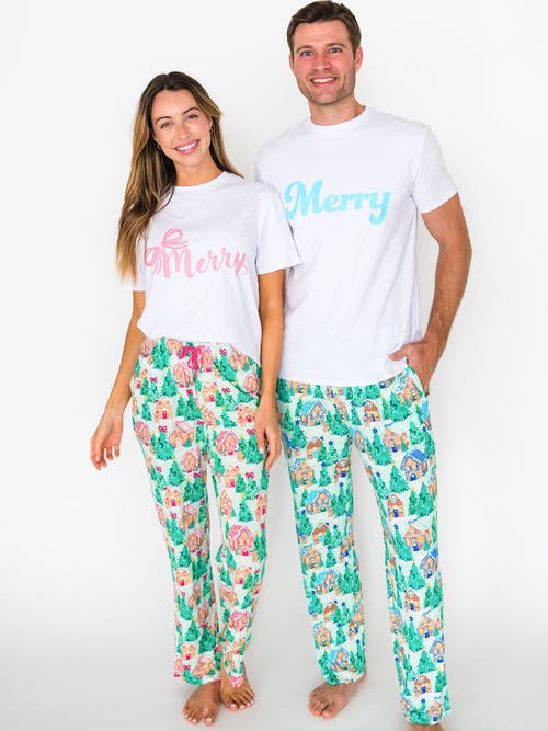 Rufflebutts Softsnooze Unisex Holiday Adult Pajama Pants In Green