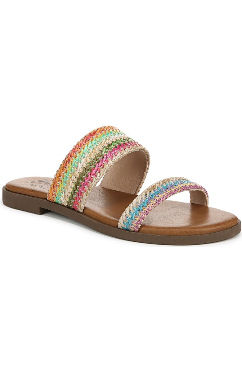 Blowfish Malibu Curtis 2 Woven Slide Sandal, Main, color, Multi Faux Raffia