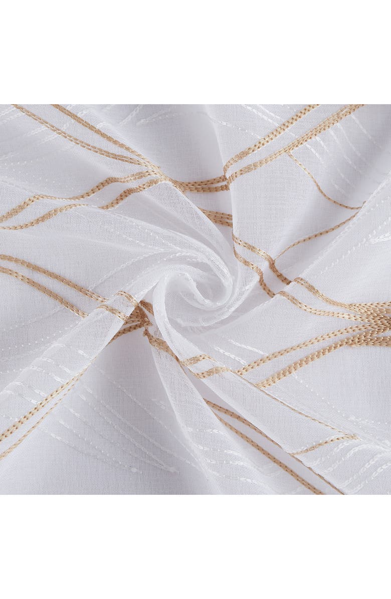 DAINTY HOME Set of 2 Print Sheer Curtain Panels, Alternate, color, White Gold