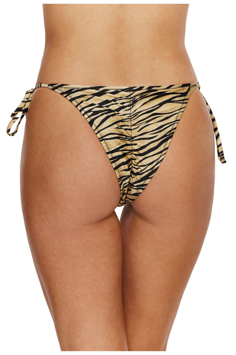 Wild One Side Tie Bikini Bottom, Alternate, color, Safari