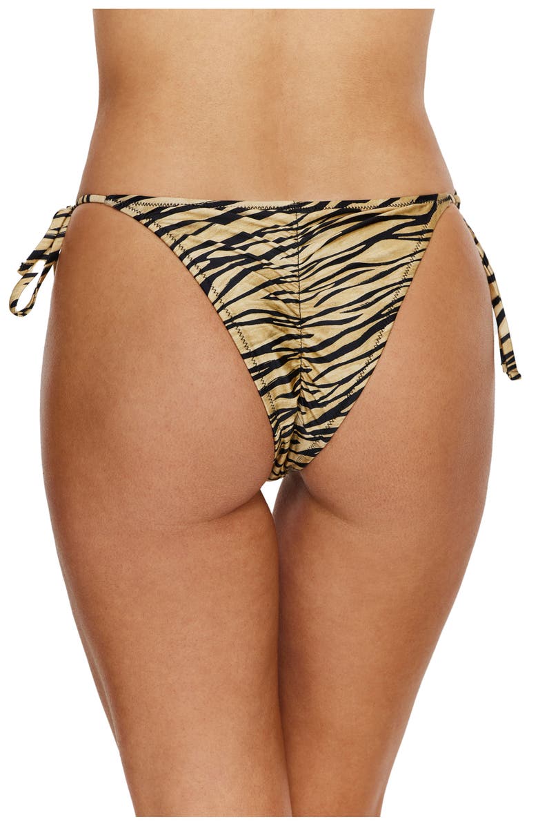 Flirtt Gottex Wild One Side Tie Bikini Bottom, Alternate, color, Safari