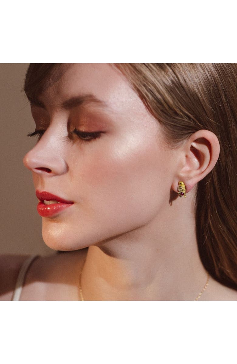 Bill Skinner Studio Goldcrest & Coal Tit Duet - Mismatched Earstuds, Alternate, color, Goldcrest And Coal