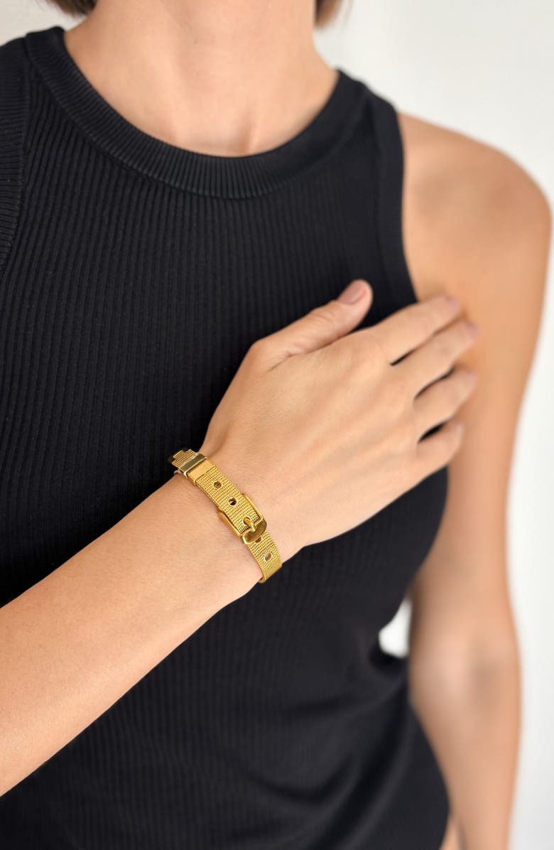 Adornia 14K Gold Plated Belt Bracelet, Alternate, color, Yellow