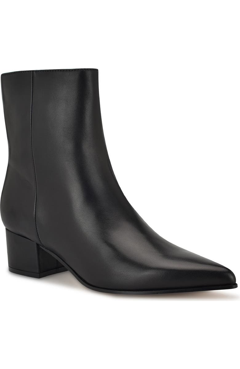 Nine West Maribu Pointed Toe Bootie, Main, color, Black Leather