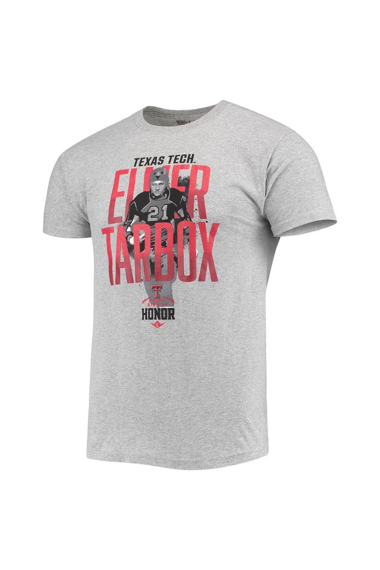 Men's Original Retro Brand Elmer Tarbox Heathered Gray Texas Tech Red Raiders Ring of Honor T-Shirt, Alternate, color, Heather Gray