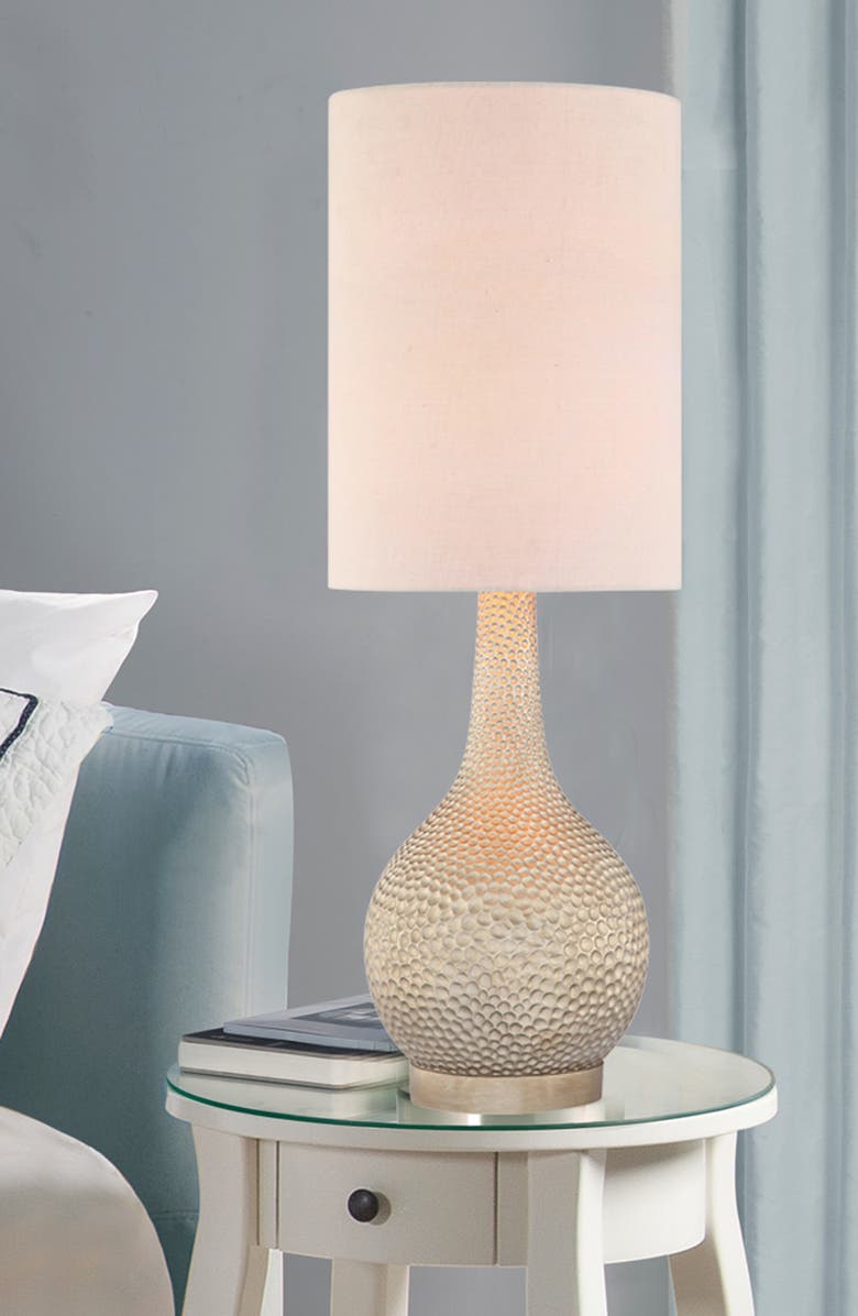 JAlexander Lighting 'Champagne Silver' Hammered Metal Table Lamp, Alternate, color,