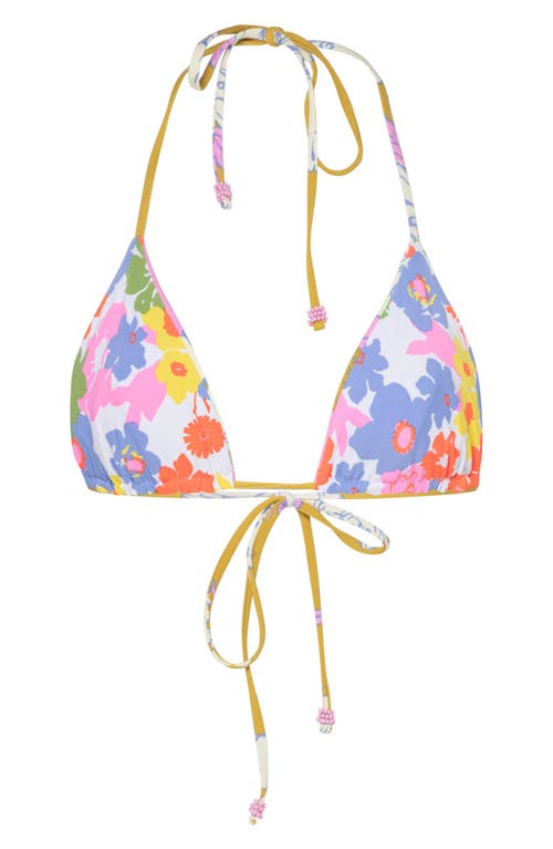 Maaji Alana Pink Fiore Reversible Bikini Top In Pink