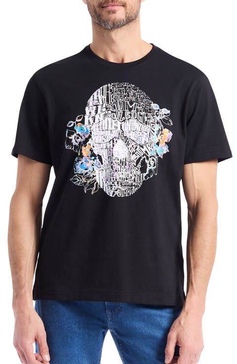 Floral Skull Graphic T-Shirt