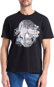 Robert Graham Floral Skull Graphic T-Shirt