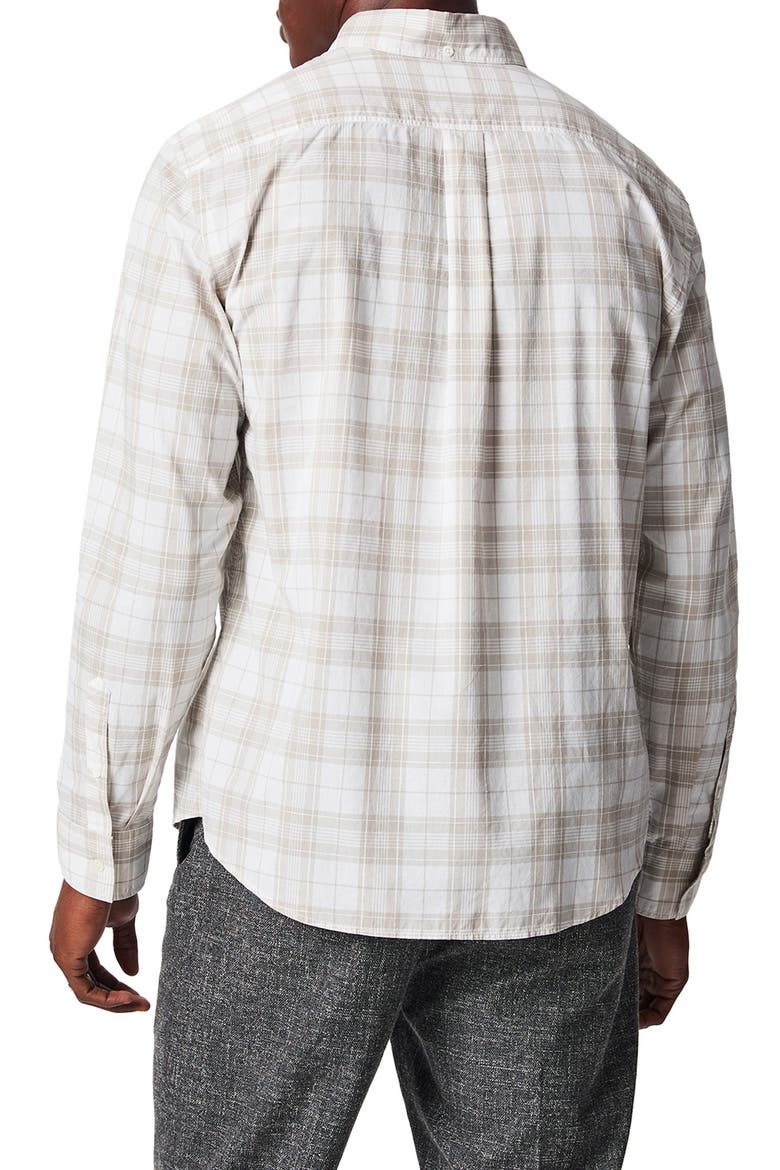 Tuscumbia Standard Fit Plaid Cotton & Linen Button-Down Shirt, Alternate, color, GREY