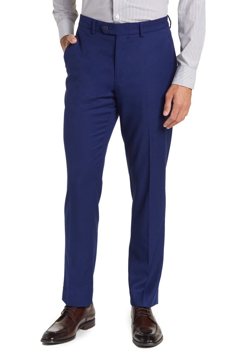 Straight Leg Trouser Pants, Main, color, BLUE