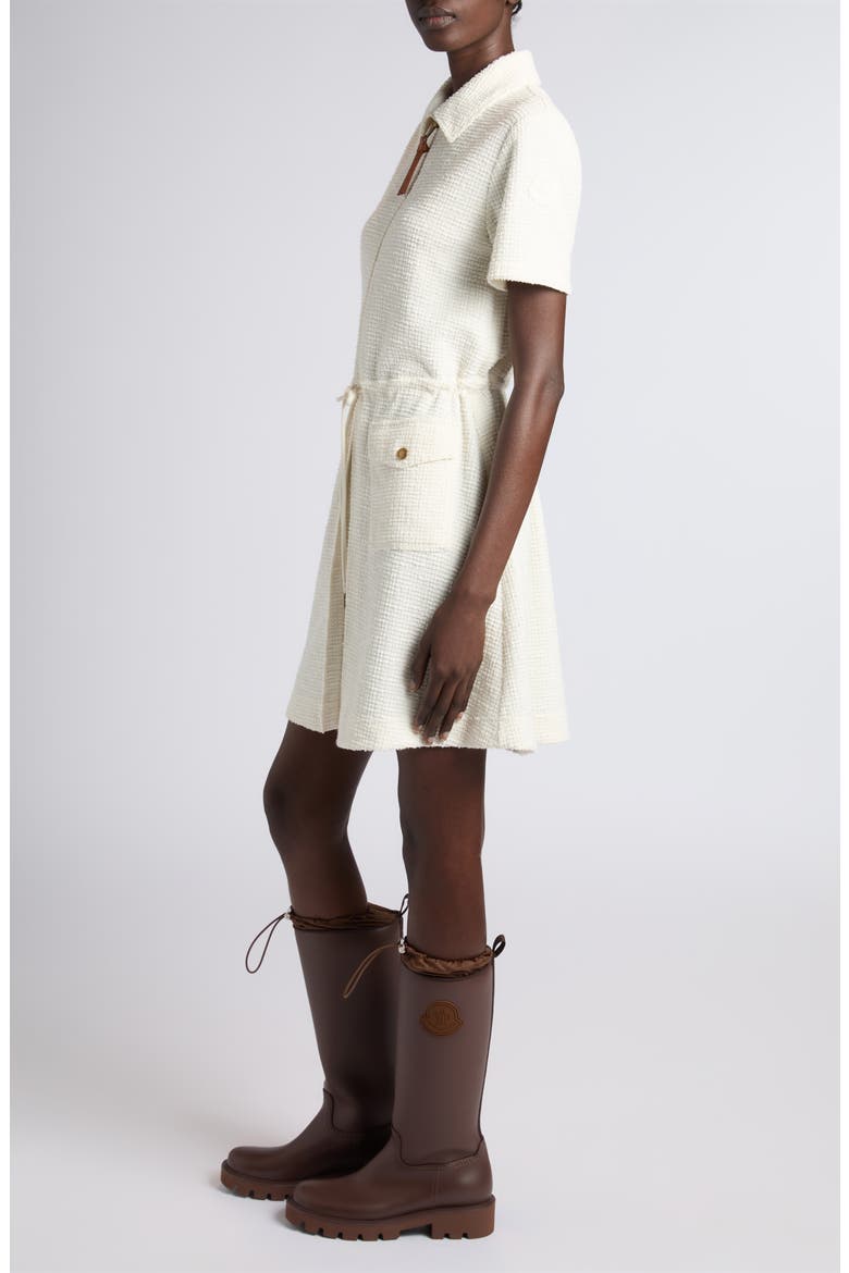Stretch Tweed Half Zip Dress, Alternate, color, WHITE