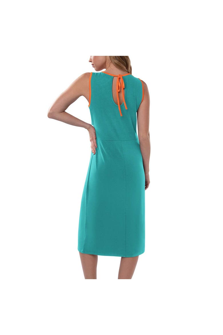 Women's G-III 4Her by Carl Banks Aqua Miami Dolphins Main Field Maxi Dress, Alternate, color, Aqua