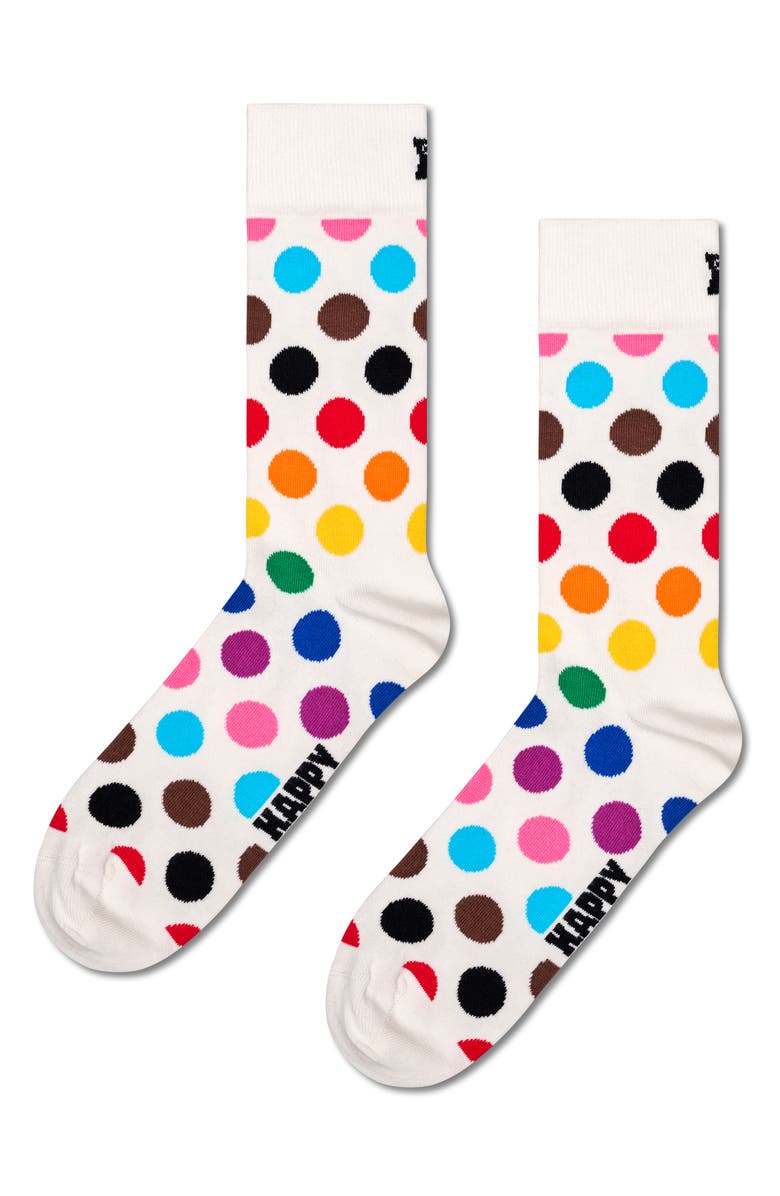 Happy Socks Assorted 2-Pack Stripe & Dot Pride Socks Gift Box, Alternate, color, White