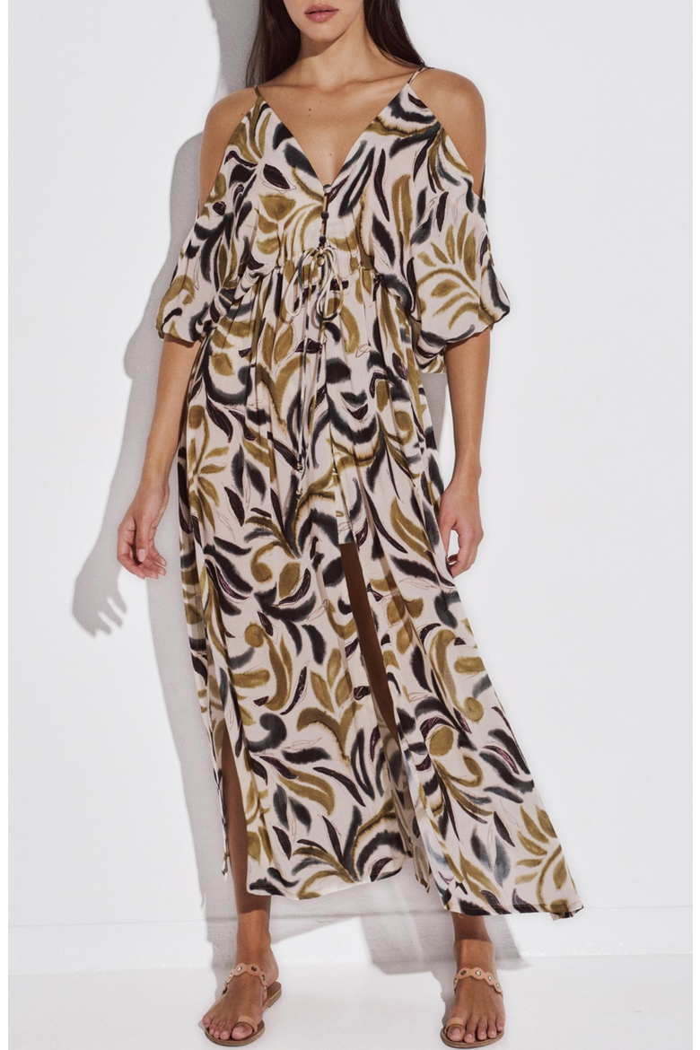 Soma Tunic Cover- Up Dress, Main, color, Olive Marble