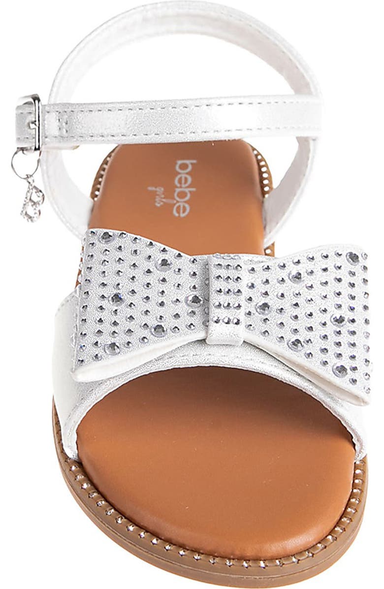 bebe Kids' Rhinestone Bow Sandal, Alternate, color,