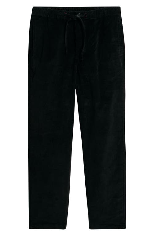Ps By Paul Smith Ps Paul Smith Flat Front Drawstring Cotton Stretch Corduroy Pants In Black