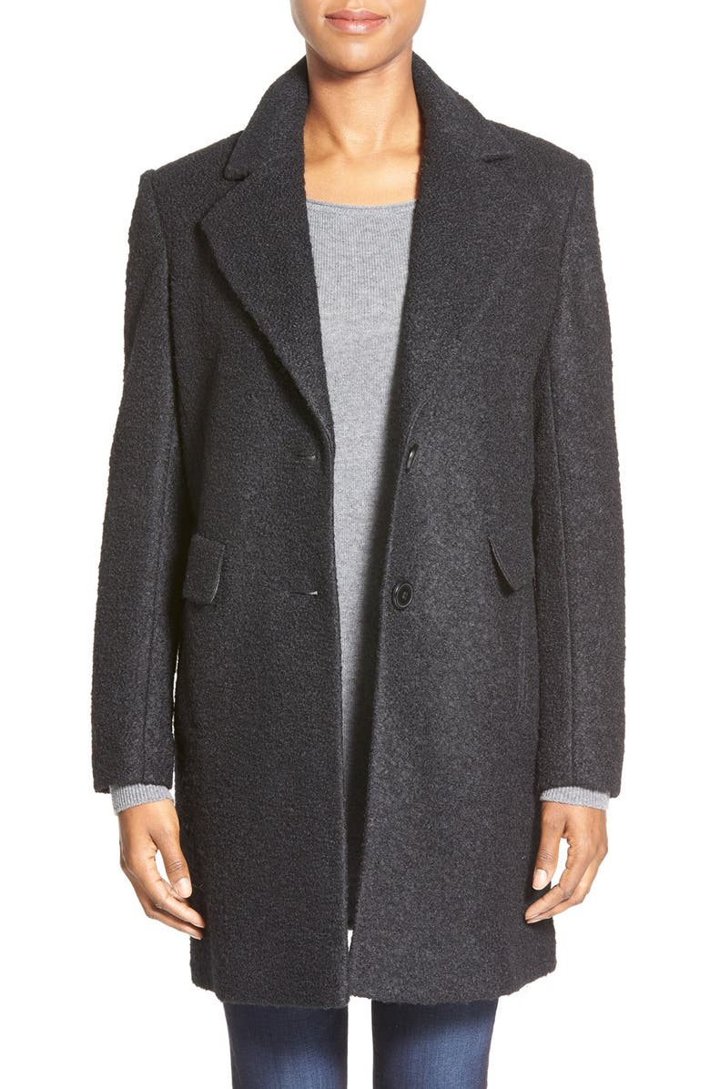 DKNY Bouclé Reefer Coat, Alternate, color, 