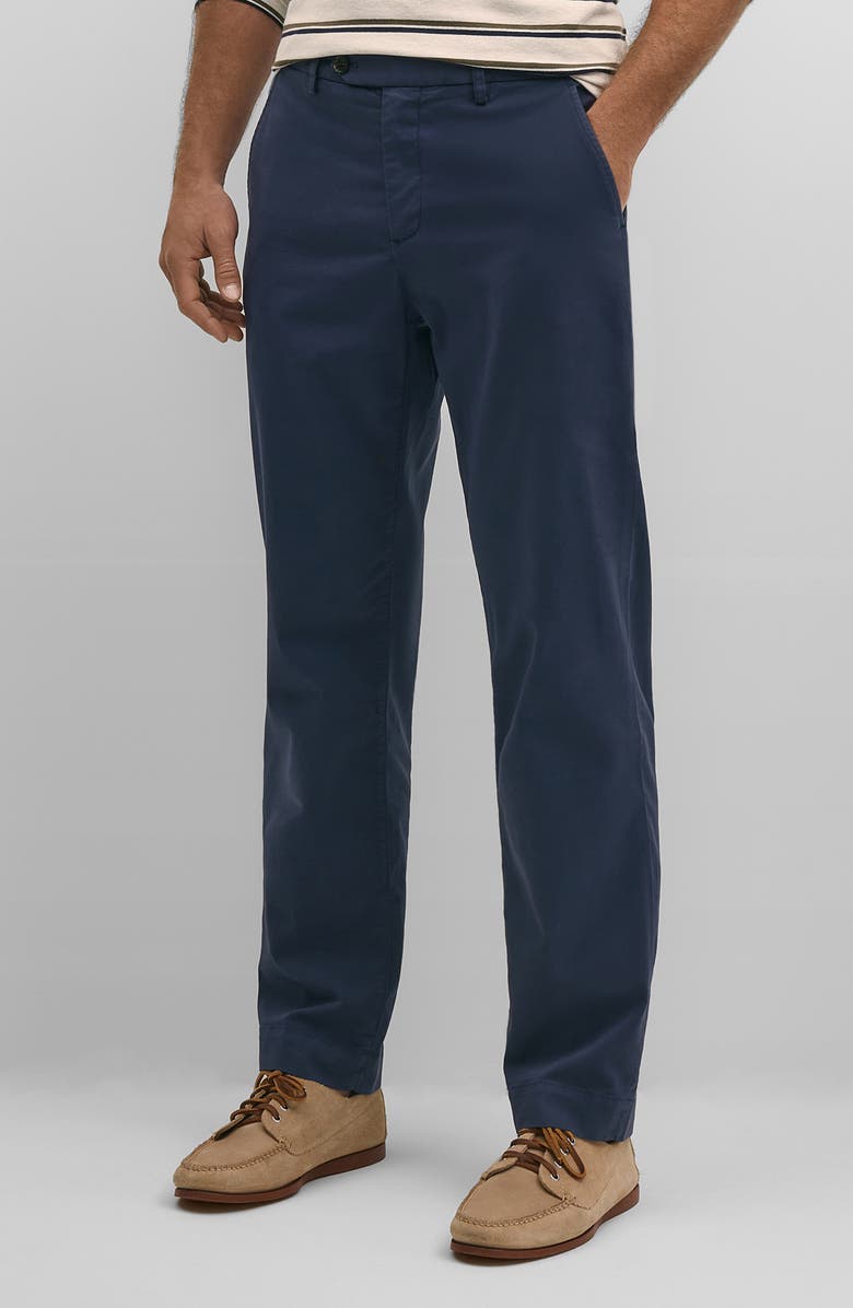 Brooks Brothers The Friday Regular Flat Front Straight Leg Cotton Chinos, Main, color, Mood Indigo