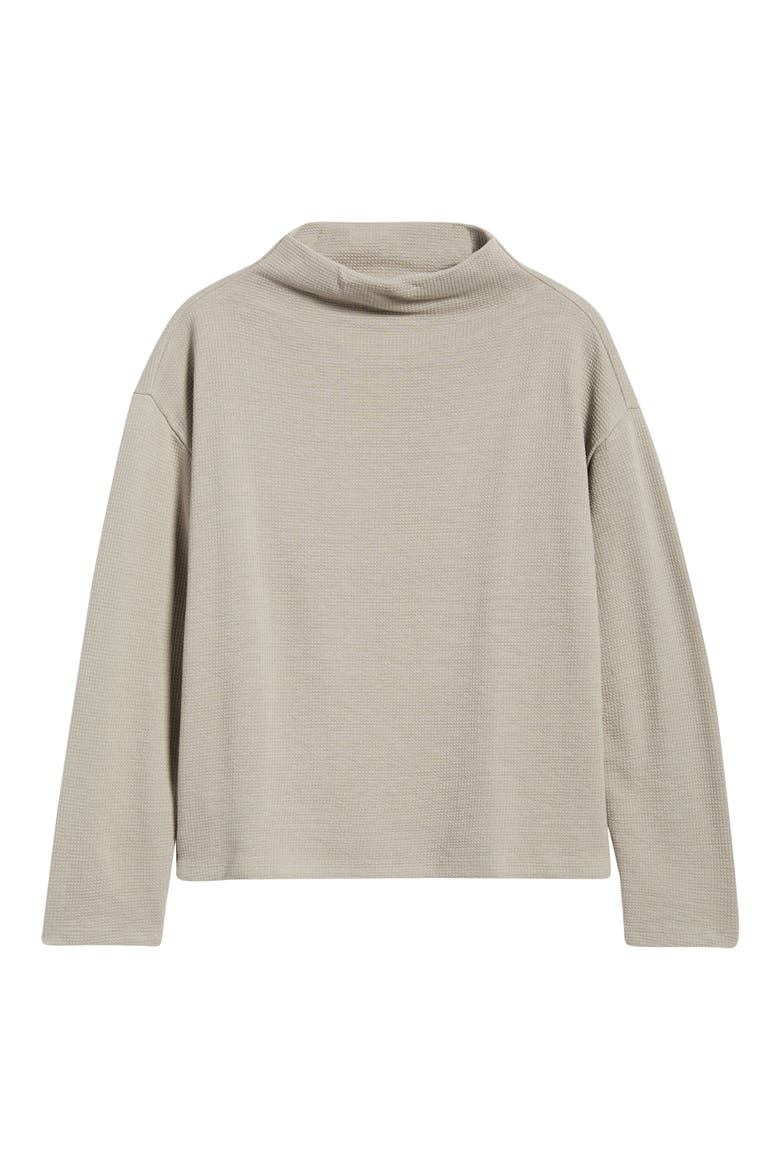 Funnel Neck Boxy Organic Cotton Blend Top, Alternate, color, REED