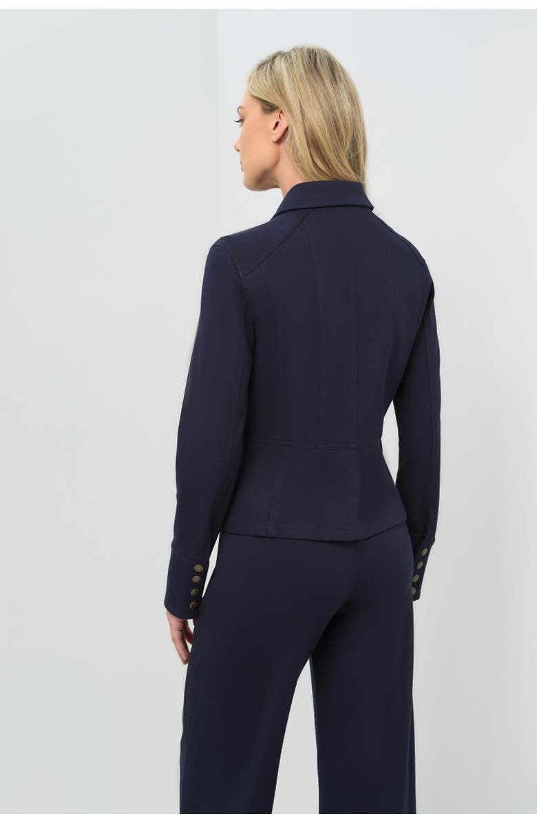 Anatomie Caprice Ponte Cropped Tailored Jacket, Alternate, color, Navy