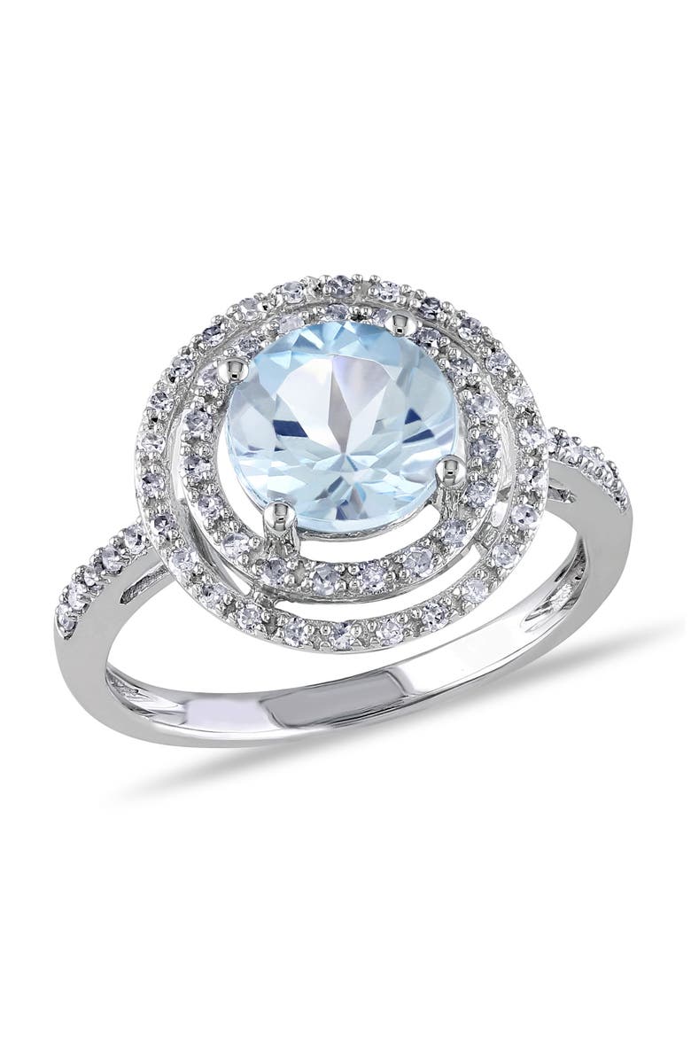 Julianna B. Gemstone & Diamond Halo Ring 10k, Main, color, Topaz