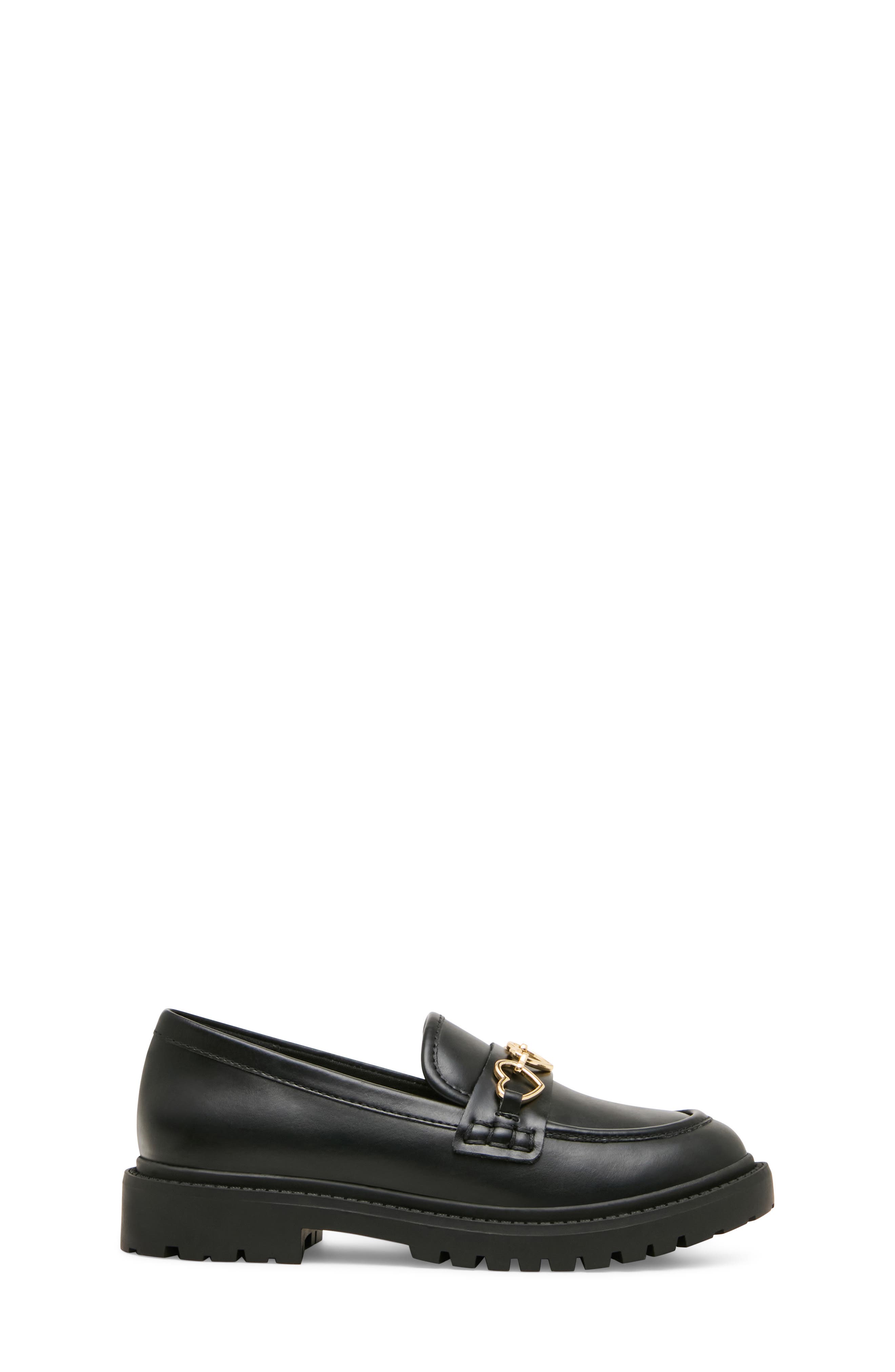 Kids' Jtwinkle Faux Leather Loafer, Alternate, color, BLACK