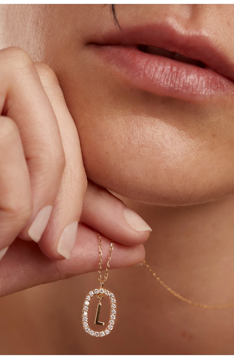 PDPAOLA Diamonds And Gold Letter Necklace, Alternate, color,