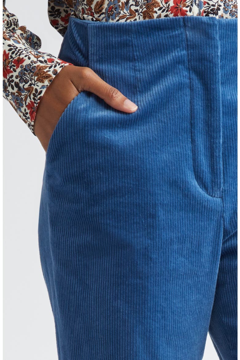 Basima Stretch Corduroy Flare Pants, Alternate, color, DEEP OCEAN