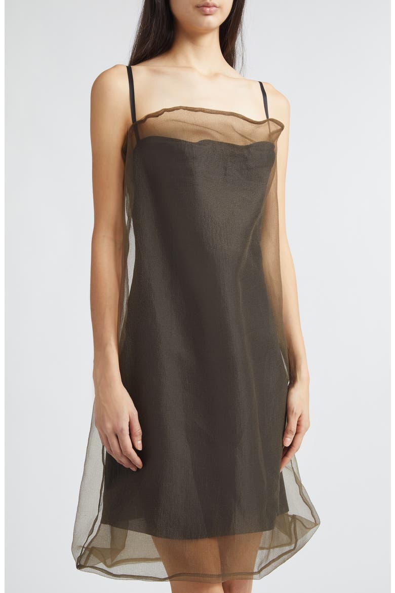 Piccolo Paradiso Organza Dress, Alternate, color, BROWN
