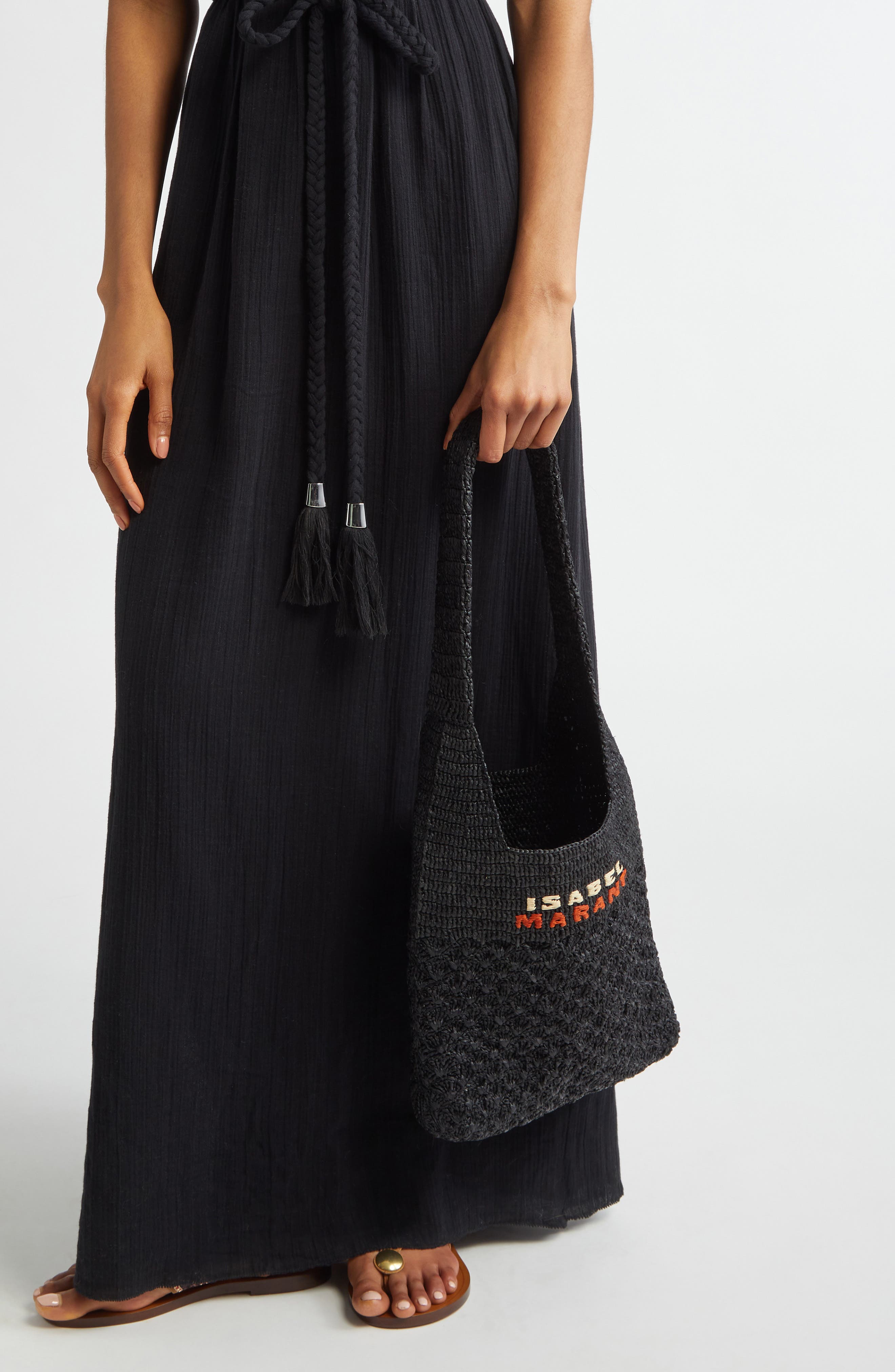 Isabel Marant Small Praia Raffia Tote, Alternate, color, 