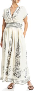 MAX STUDIO Surplice Neck Short Sleeve Maxi Dress