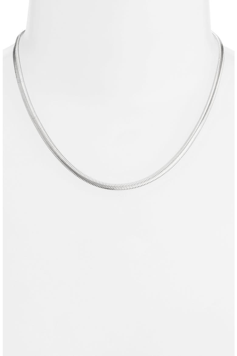 Herringbone Chain Necklace, Alternate, color, SILVER