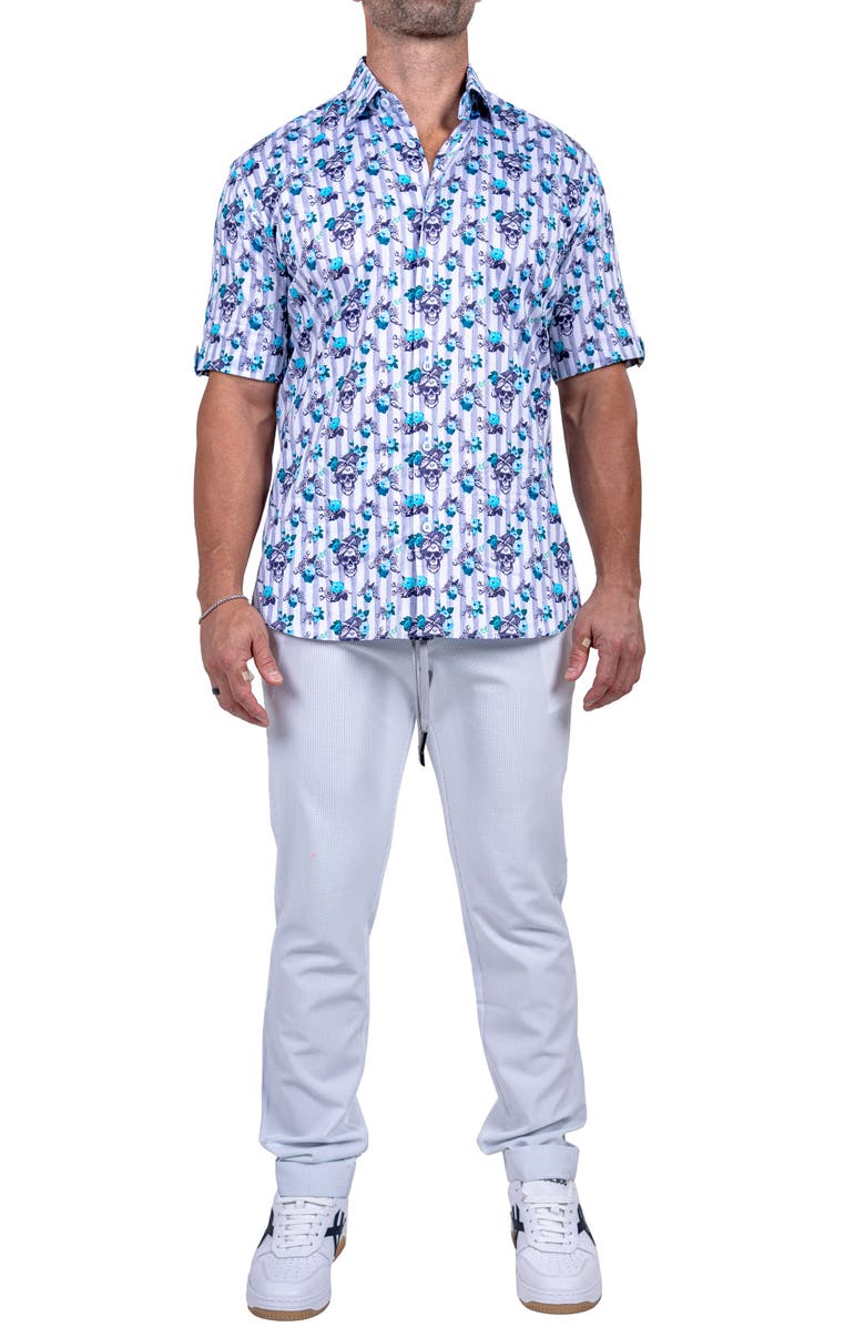 Maceoo Galileo Marthy Short Sleeve Button-Up Shirt, Alternate, color,
