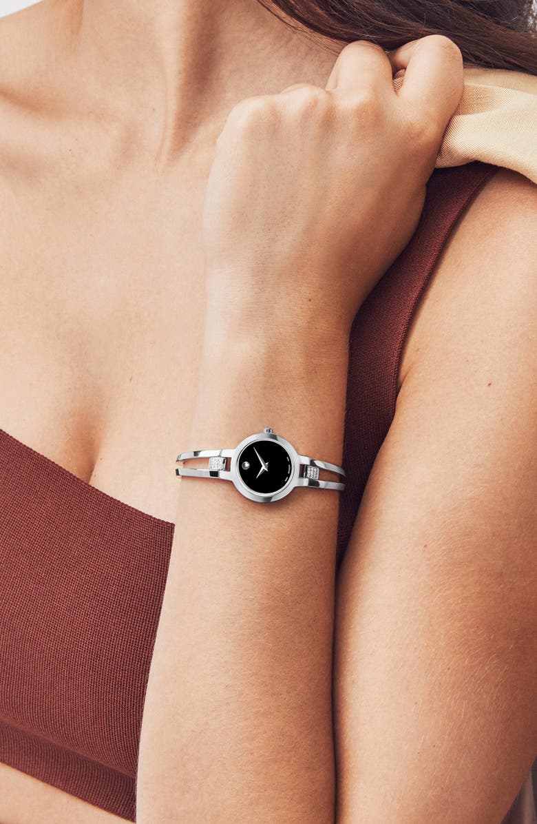 Movado Amorosa Diamond Bangle Watch, 24mm, Alternate, color, 