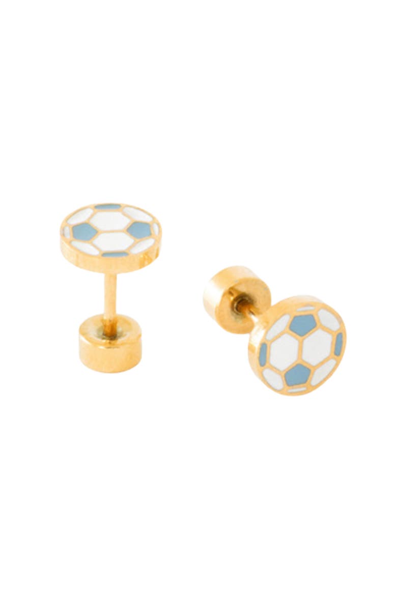 Pip Pop Soccer Ball Stud Earrings, Main, color, White