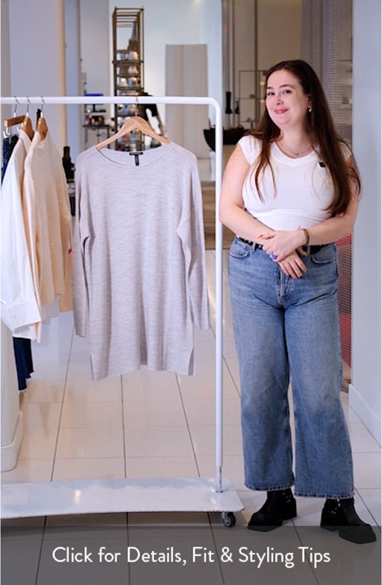 Bateau Long Sleeve Merino Wool Tunic Top, sales video thumbnail