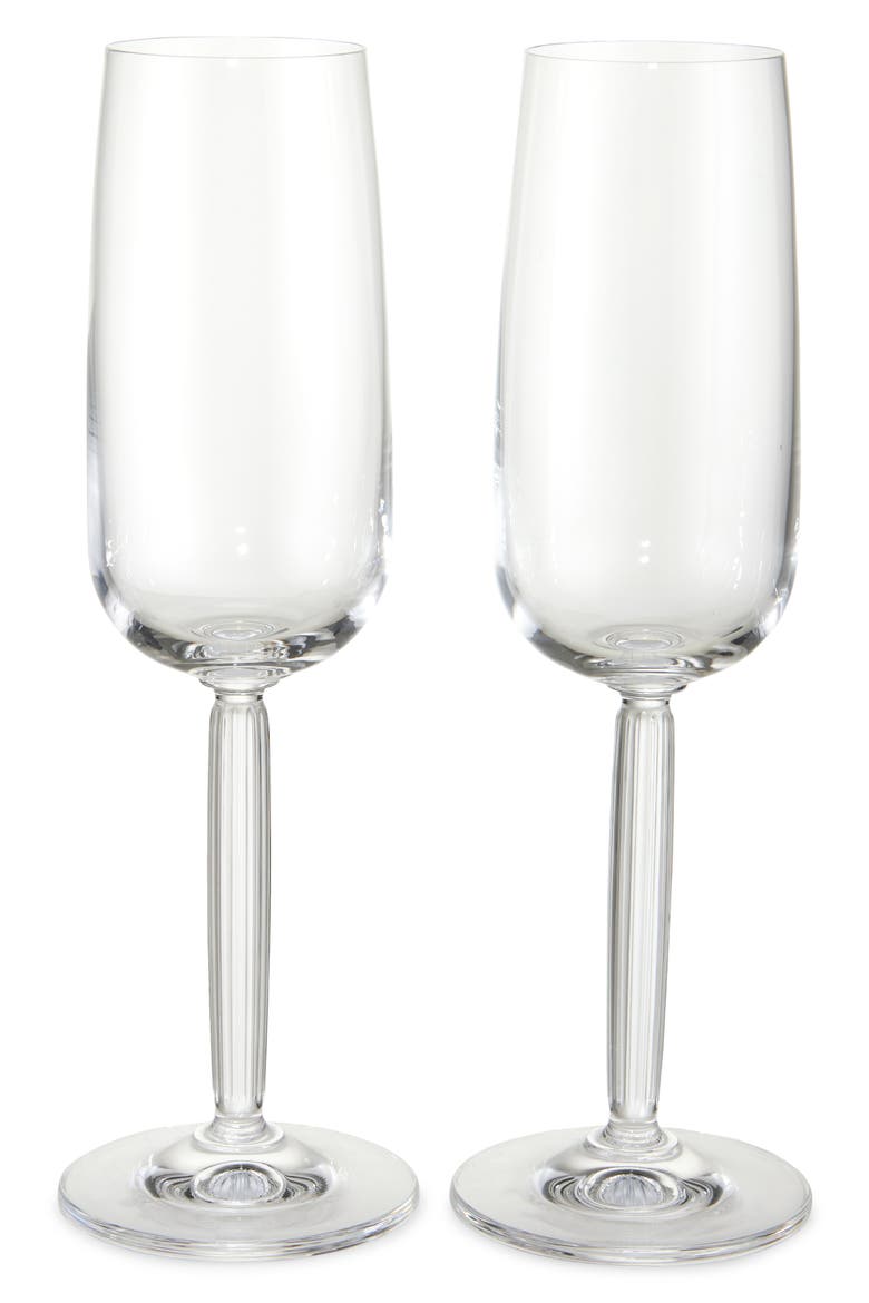 Hammershøi Set of 2 Champagne Flutes, Main, color, CLEAR